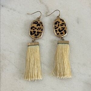 Leopard Print Tassel Earrings